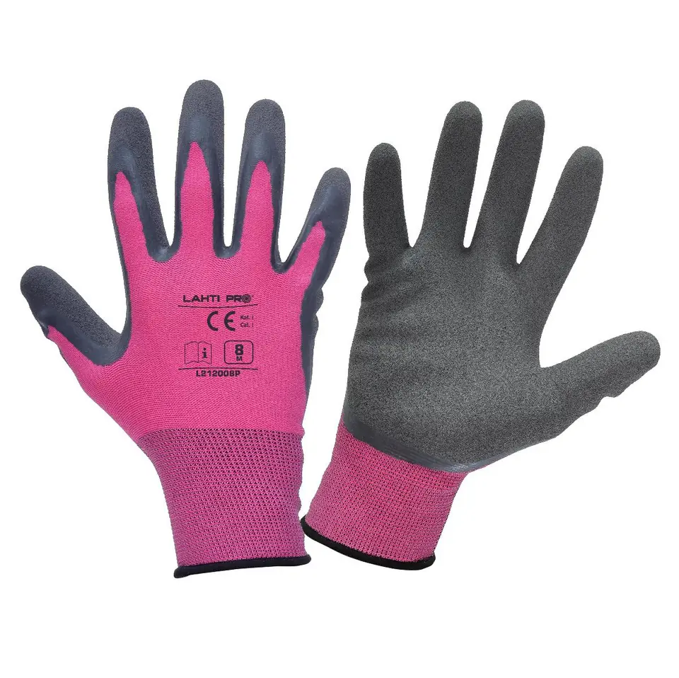 ⁨GLOVES LATEX PINK-BLACK L212009P, CARD, "9", CE, LAHTI⁩ at Wasserman.eu