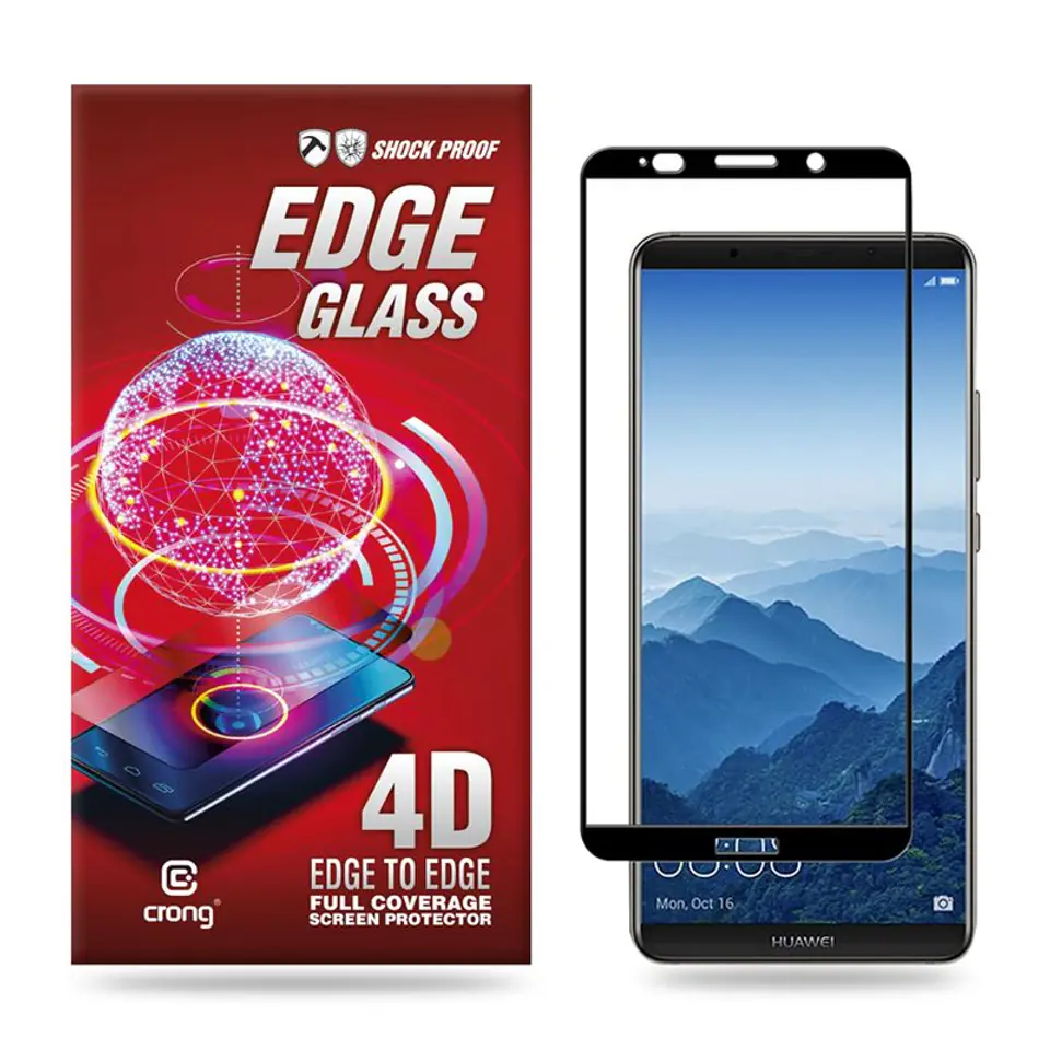 ⁨Crong Edge Glass 4D Full Glue - Szkło hartowane na cały ekran Huawei Mate 10⁩ w sklepie Wasserman.eu