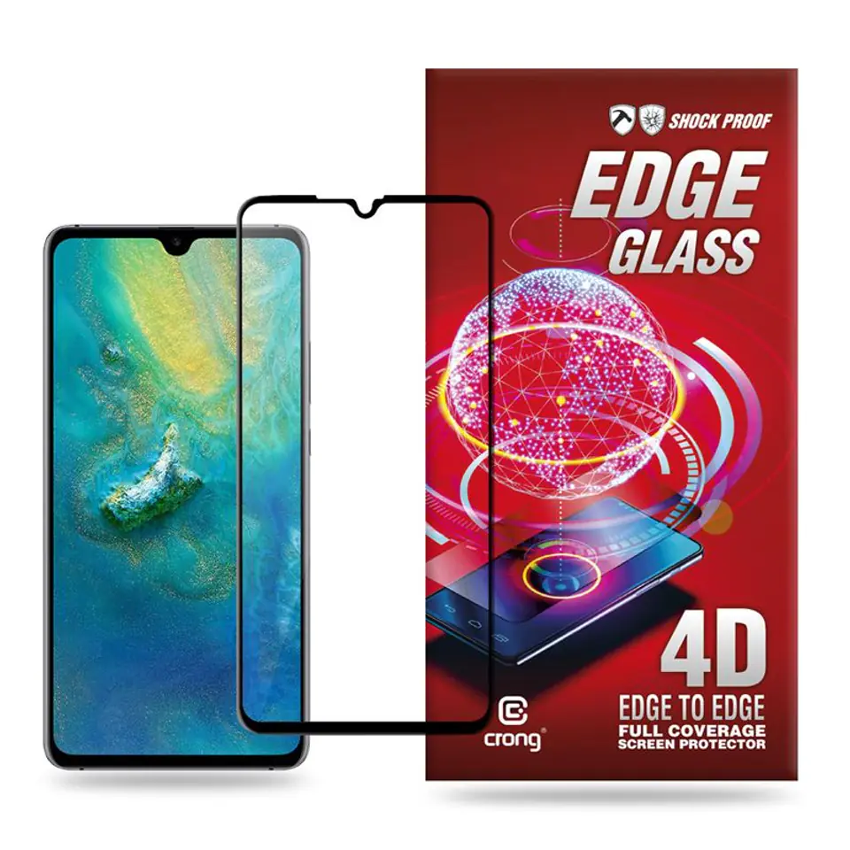 ⁨Crong Edge Glass 4D Full Glue - Full Screen Tempered Glass Huawei Mate 20⁩ at Wasserman.eu