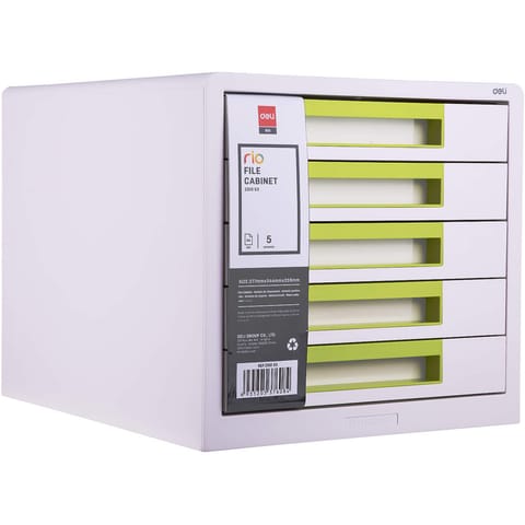 ⁨Pojemnik z 5 szufladami RIO biało-zielony Z01053 DELI⁩ w sklepie Wasserman.eu