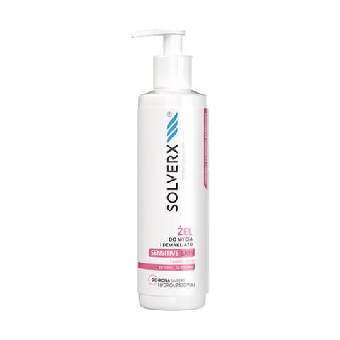 ⁨SOLVERX Sensitive Skin Żel do mycia i demakijażu twarzy i oczu 200 ml⁩ w sklepie Wasserman.eu