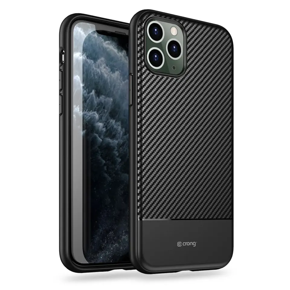 ⁨Crong Prestige Carbon Cover - iPhone 11 Pro Max Case (Black)⁩ at Wasserman.eu