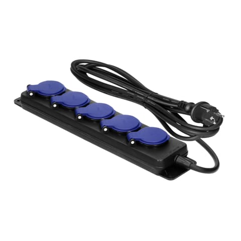 ⁨Przedłużacz warsztatowy bryzgoszczelny IP44, 5 gniazda 2P+Z IP44, przewód gumowy, H05RR-F 3x1,5mm?, długość 3m⁩ w sklepie Wasserman.eu