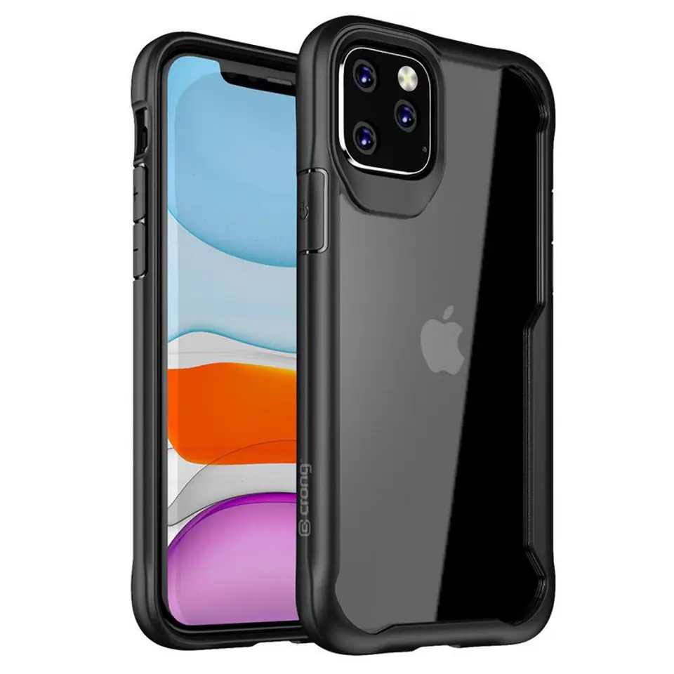 ⁨Crong Hybrid Clear Cover - Etui iPhone 11 Pro Max (czarny)⁩ w sklepie Wasserman.eu