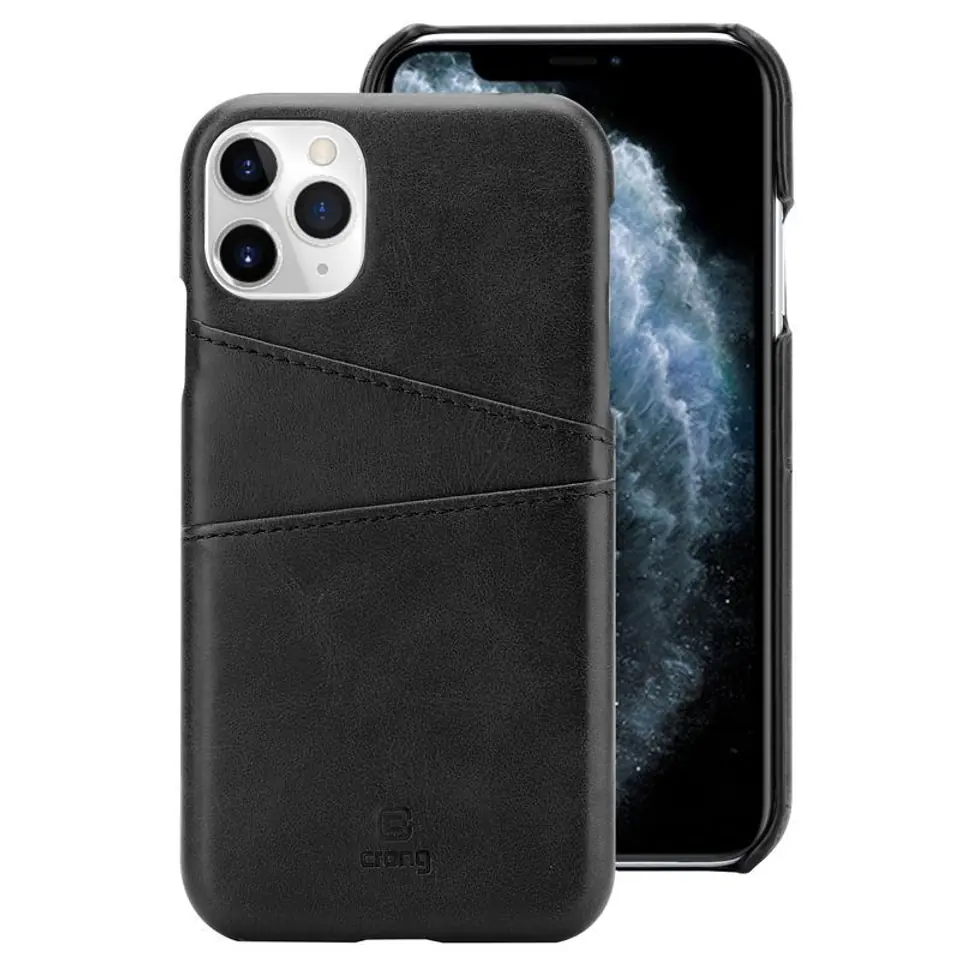 ⁨Crong Neat Cover - Etui iPhone 11 Pro z kieszeniami (czarny)⁩ w sklepie Wasserman.eu