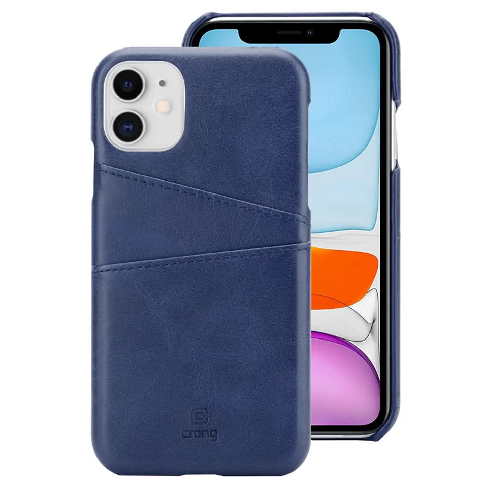 ⁨Crong Neat Cover - Etui iPhone 11 Pro z kieszeniami (niebieski)⁩ w sklepie Wasserman.eu