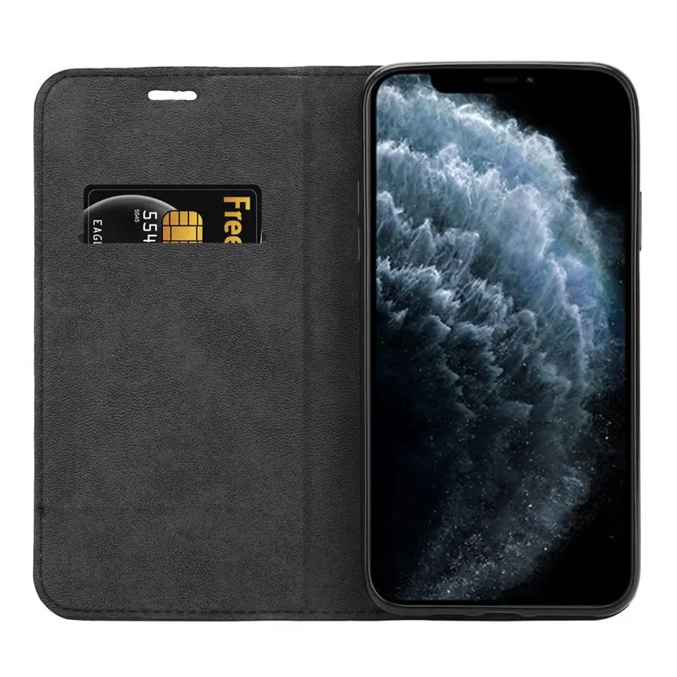 ⁨Crong Folio Case - Etui iPhone 11 Pro Max z klapką na magnes (czarny)⁩ w sklepie Wasserman.eu