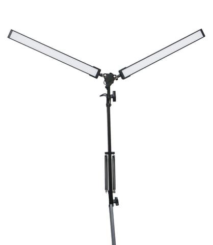 ⁨PLATINET DESK DRAWING LAMP FLEXY2 20W 2 HEADS 160 LED BASE+CLIP BLACK [46005]⁩ at Wasserman.eu