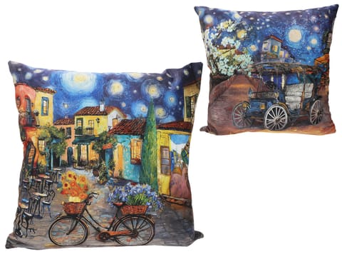 ⁨Poduszka z wypełnieniem/suwak - Inspirowana malarstwem V. van Gogh (CARMANI)⁩ w sklepie Wasserman.eu