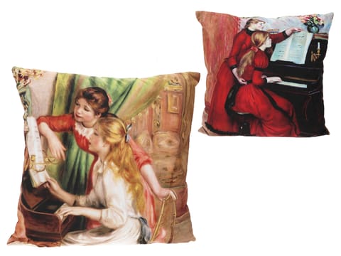⁨Poduszka z wypełnieniem/suwak - A. Renoir, Lekcja gry na pianinie (CARMANI)⁩ w sklepie Wasserman.eu