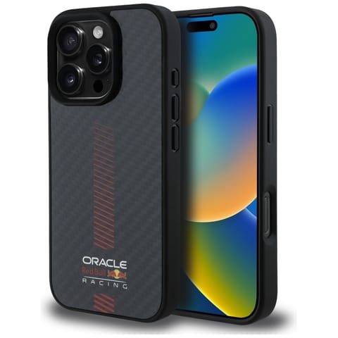 ⁨Red Bull RBHMP16L24CFGSMK iPhone 16 Pro  6.3" hardcase czarny/black Carbon Fiber Power Bar MagSafe⁩ w sklepie Wasserman.eu
