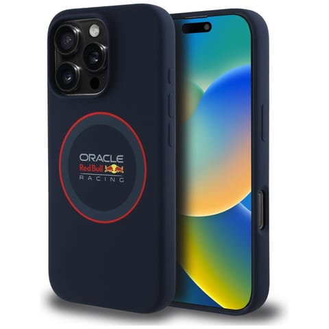 ⁨Red Bull RBHMP16L24SIILVR iPhone 16 Pro  6.3" hardcase granatowy/navy Silicone Red Ring MagSafe⁩ w sklepie Wasserman.eu