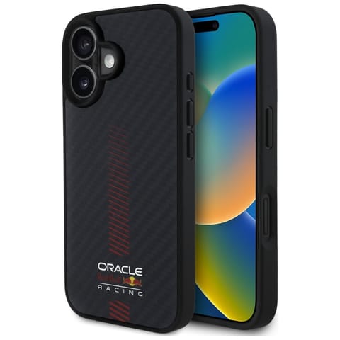 ⁨Red Bull RBHMP16S24CFGSMK iPhone 16 6.1" hardcase czarny/black Carbon Fiber Power Bar MagSafe⁩ w sklepie Wasserman.eu