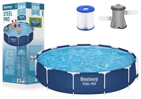⁨Basen ogrodowy stelażowy 366 x 76 cm zestaw Bestway 56681⁩ w sklepie Wasserman.eu