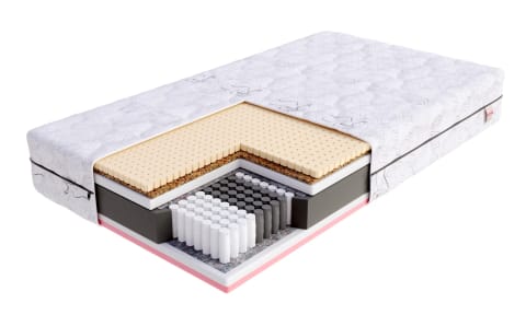 ⁨Materac multipocketowy VENETO kokos, lateks, visco - 200 x 200 - H4 twardy / H3 średnio twardy - 22 cm⁩ w sklepie Wasserman.eu