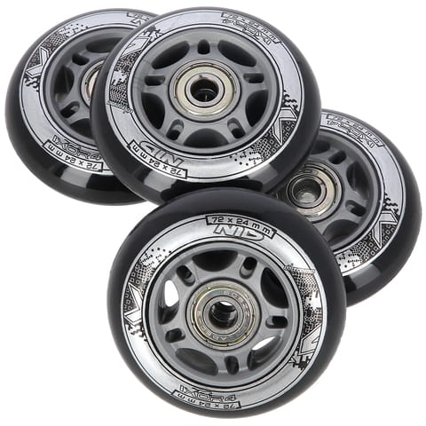 ⁨PU 72x24 82A CZARNE (4 szt.) + ABEC-9 (8 szt.) ZESTAW NILS EXTREME⁩ w sklepie Wasserman.eu