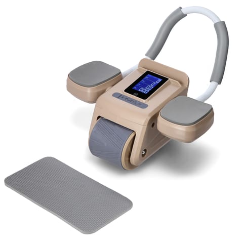 ⁨KA08 BROWN ABS AUTOMATIC ABDOMINAL MUSCLE EXERCISE WHEEL WITH LCD DISPLAY AND HMS CHARGING⁩ at Wasserman.eu
