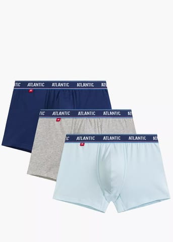 ⁨SZORTY ATLANTIC 3MH-214 WL25 NIE/NIEC/SZM (kolor niebieski- niebieski c.- szary melange, rozmiar XL)⁩ w sklepie Wasserman.eu