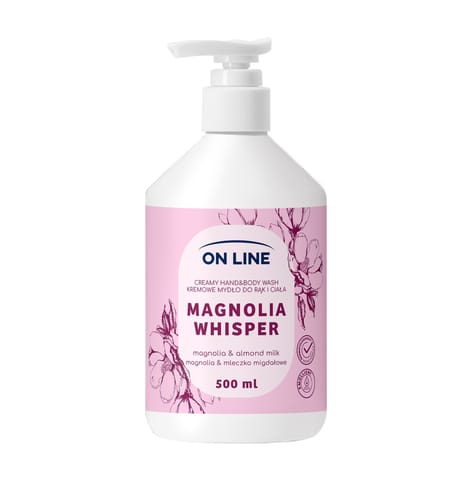 ⁨ON LINE Kremowe mydło do rąk i ciała Magnolia&Mleczko migdałowe 500 ml⁩ w sklepie Wasserman.eu