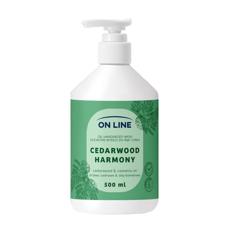 ⁨ON LINE Olejkowe mydło do rąk i ciała Drzewo cydrowe& Olej kameliowy 500 ml⁩ w sklepie Wasserman.eu
