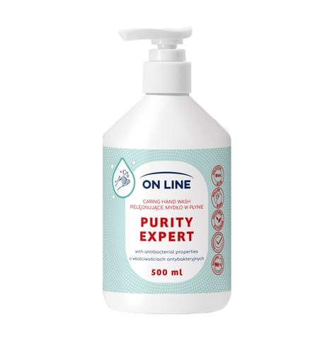 ⁨ON LINE Hipo Allergenic Pielęgnujące mydło w płynie Alantoina&Gliceryna 500 ml⁩ w sklepie Wasserman.eu