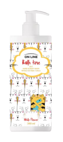 ⁨ON LINE Bath Time Mydło do rąk i ciała 2in1 White Flower 390 ml⁩ w sklepie Wasserman.eu