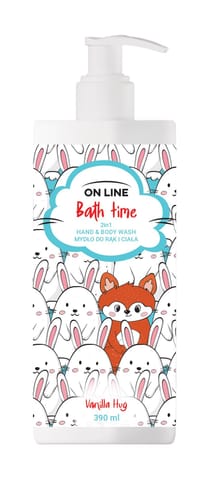 ⁨ON LINE Bath Time Mydło do rąk i ciała 2in1 Vanilla Hug 390 ml⁩ w sklepie Wasserman.eu