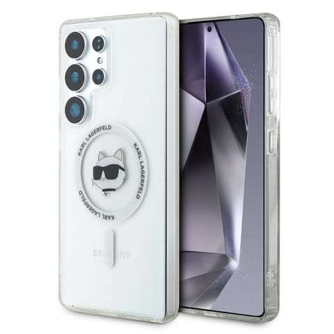 ⁨Etui Karl Lagerfeld Button Choupette     Head Printed Logo MagSafe do Samsung Galaxy S25 Ultra biały⁩ w sklepie Wasserman.eu