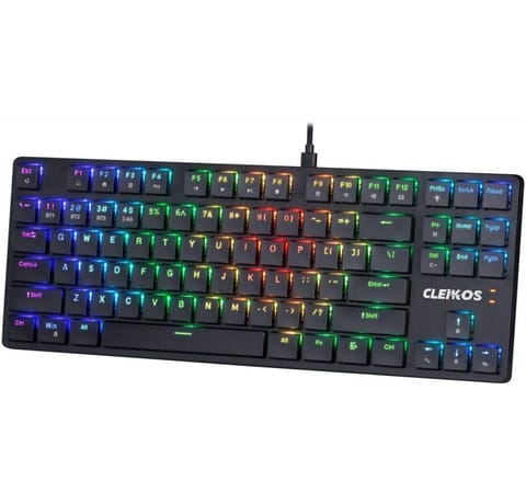 ⁨Klawiatura mechaniczna CLEIKOS GK-135 podświetlenie LED Czarna⁩ w sklepie Wasserman.eu
