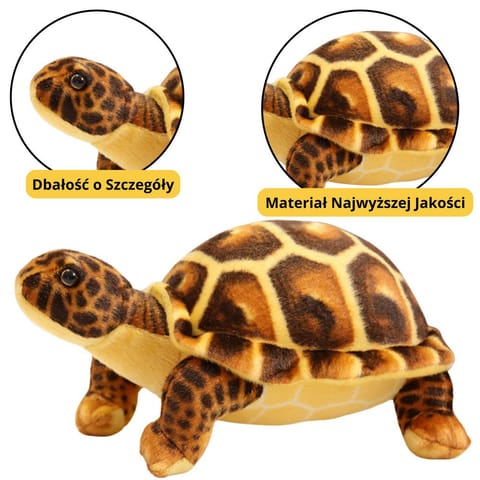 ⁨Maskotka Pluszowa Żółw Przytulanka Pluszak Brązowy 25cm⁩ w sklepie Wasserman.eu