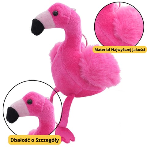 ⁨Flaming Pluszowy Brelok Puszysty Ozdoba Różowy 12cm⁩ w sklepie Wasserman.eu