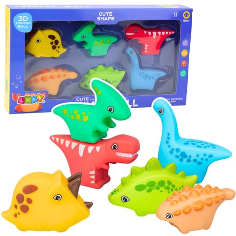 ⁨Zestaw Zabawek Do Kąpieli Dinozaury Gumowe Kolorowe 6szt⁩ w sklepie Wasserman.eu