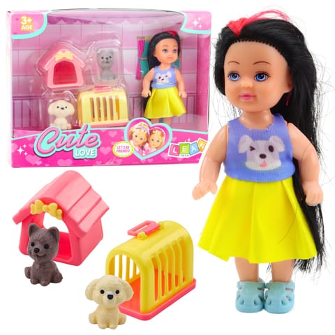 ⁨Zestaw Mini Laleczka W Sukience Pieski Buda Transporter⁩ w sklepie Wasserman.eu
