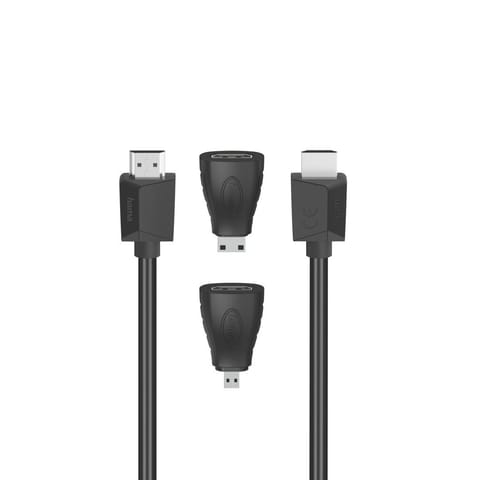 ⁨Kabel HDMI 2.0b 4k 1,5m + adapter mini/micro⁩ w sklepie Wasserman.eu
