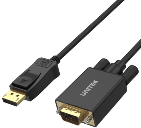 ⁨Adapter Unitek DisplayPort na VGA, kabel 1,8m⁩ w sklepie Wasserman.eu