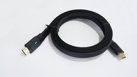 ⁨Kabel HDMI v 2.1 plaski 2m czarny⁩ w sklepie Wasserman.eu