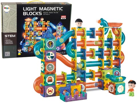 ⁨Świecąca Zjeżdżalnia Dla Kulek Klocki Magnetyczne 252 Elementy⁩ w sklepie Wasserman.eu
