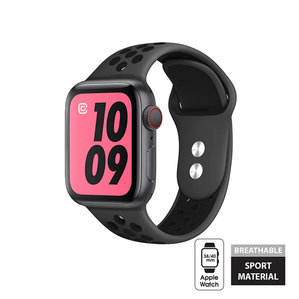 ⁨Crong Duo Sport - Pasek do Apple Watch 38/40/41/42 mm (szary/czarny)⁩ w sklepie Wasserman.eu