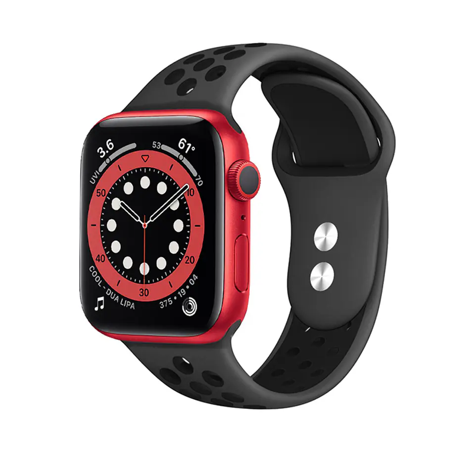 ⁨Crong Duo Sport - Pasek do Apple Watch 38/40/41/42 mm (szary/czarny)⁩ w sklepie Wasserman.eu