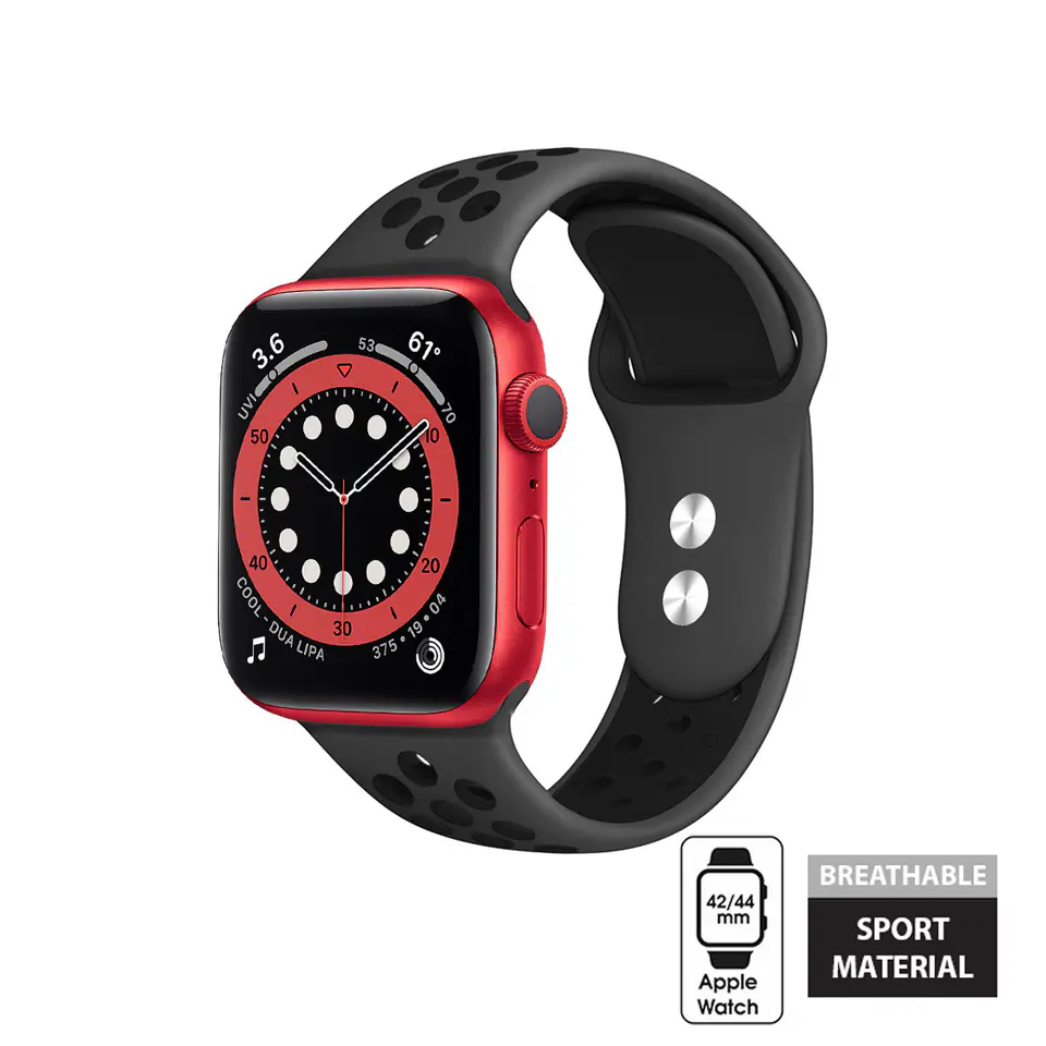 ⁨Crong Duo Sport - Pasek do Apple Watch 44/45/46/49 mm (szary/czarny)⁩ w sklepie Wasserman.eu