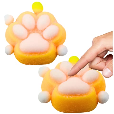 ⁨Gniotek Kocia Łapka Zabawka Antystresowa Sensoryczna Sierść Squishy Żółta⁩ w sklepie Wasserman.eu