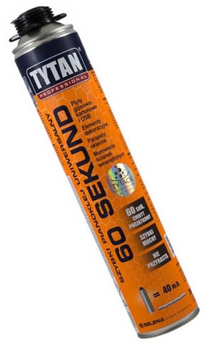 ⁨TITANIUM FOAM ADHESIVE UNIVERSAL PISTOL 60 SECONDS 750ML⁩ at Wasserman.eu