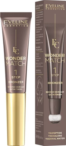⁨EVELINE Wonder Match Ultrakremowy Bronzer w tubce z aplikatorem - nr 01  14 ml⁩ w sklepie Wasserman.eu