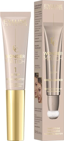 ⁨EVELINE Wonder Match Ultrakremowy Rozświetlacz w tubce z aplikatorem 14 ml⁩ w sklepie Wasserman.eu