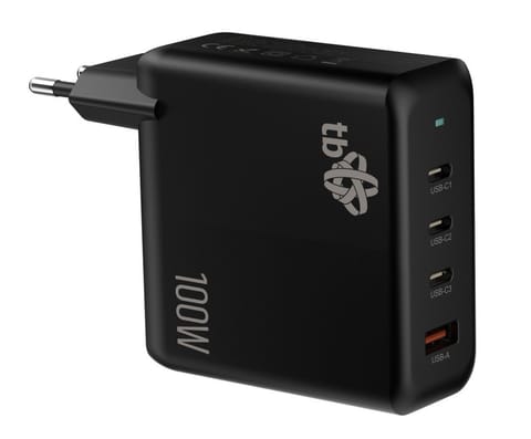 ⁨Ładowarka sieciowa 3x USB C + USB A Power Delivery czarna, GaN 100W⁩ w sklepie Wasserman.eu