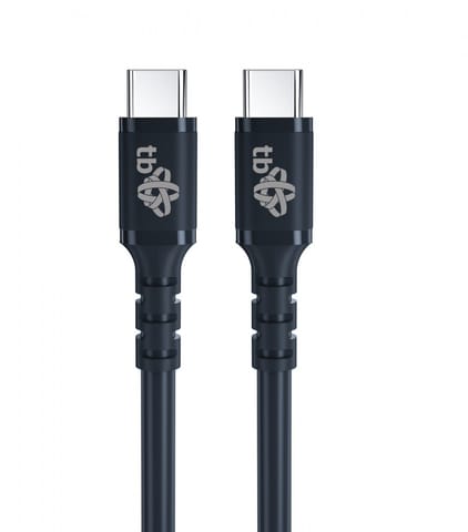 ⁨Kabel USB C - USB C 60W żelowy 1m czarny⁩ w sklepie Wasserman.eu