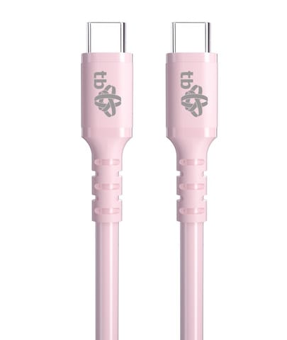⁨Kabel USB C - USB C 60W żelowy 1m różowy⁩ w sklepie Wasserman.eu