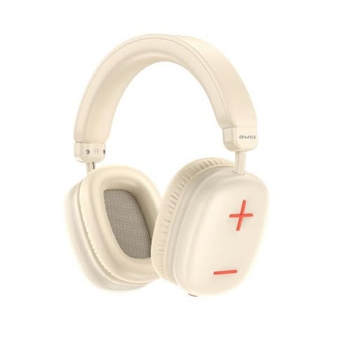 ⁨Słuchawki Bluetooth nauszne AT6 Beżowe⁩ w sklepie Wasserman.eu