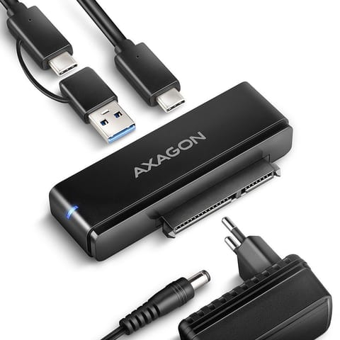 ⁨ADSA-FPX Adapter USB-C 10Gbps SATA 6G 2.5"/3.5" SSD/HDD FASTPORT X, w tym zasilacz, 60cm USB-C/USB-A kabel⁩ w sklepie Wasserman.eu