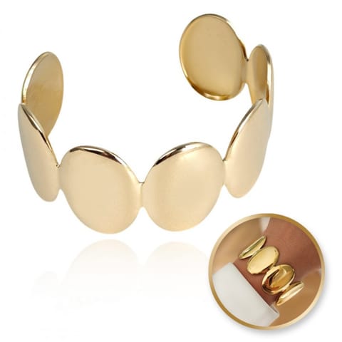 ⁨Bransoletka na rękę stal chirurgiczna pozłacana 14k złotem, regulowana bst1542⁩ w sklepie Wasserman.eu